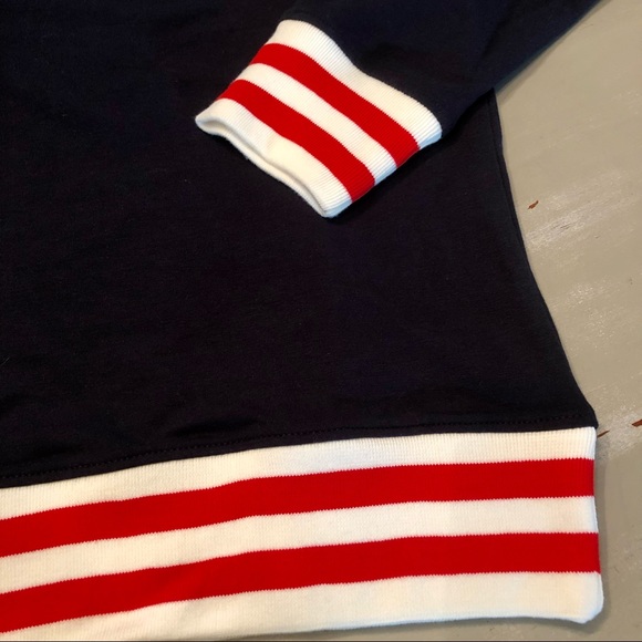 Lightweight Navy Blue Sweatshirt with Stripes - Picture 2 of 4